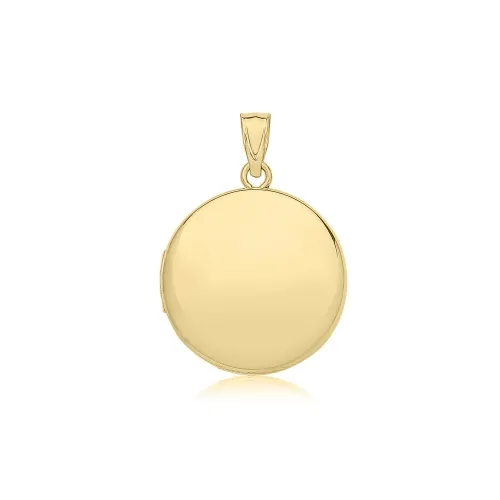 9ct Yellow Gold Plain Round Locket 20mm